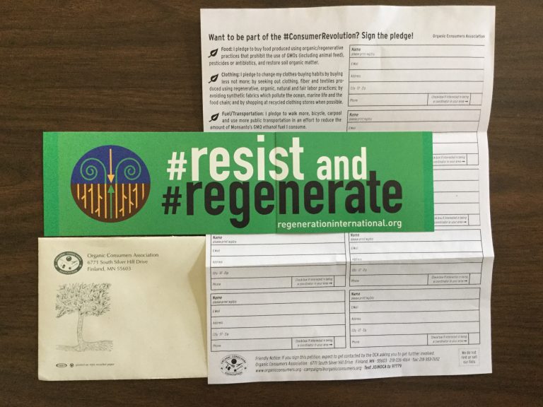 Free #resist and #regenerate sticker