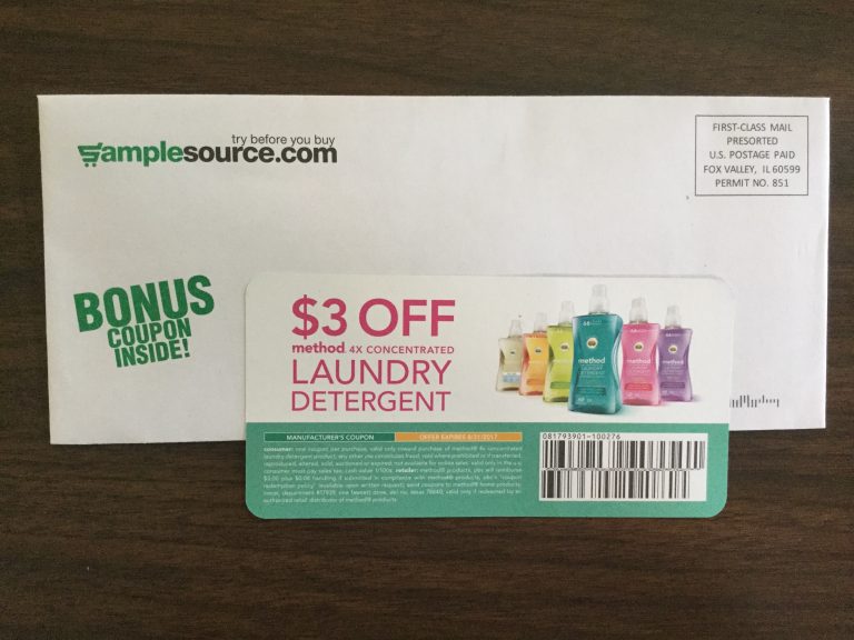 $3 off Method Laundry Detergent coupon from SampleSource.com