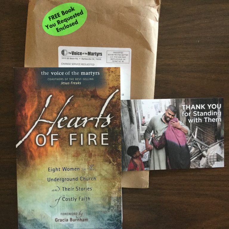 📬🎉Thank you very much The Voice of the Martyrs 📙❤️for our Free book 📚 Hearts of Fire 🔥 from The Voice of the Martyrs 💖✝️