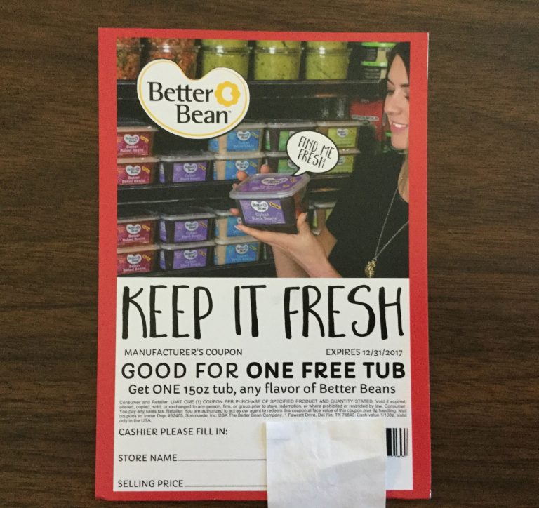 Free Better Bean 15oz tub