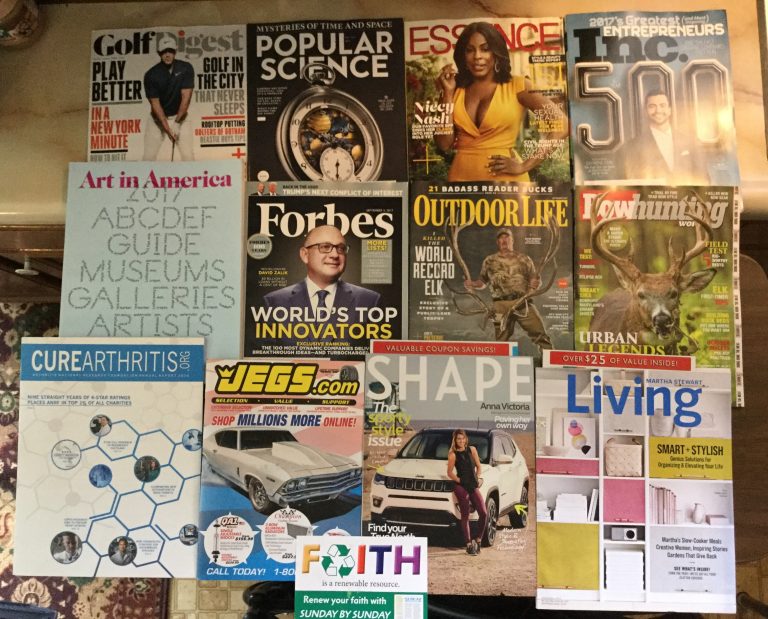 📬8-16-2017 Free Mail ⛳️Golf Digest ⏱Popular Science 🤷🏾‍♀️Essence 👨🏼‍⚖️Inc 🎨Art in America 💰Forbes 🦌Outdoor Life 🏹BowHunting 💉CureArthritis .org 🏎JEGS 👙Shape 👒Martha Stewart Living 🎩Sunday by Sunday offer 💒