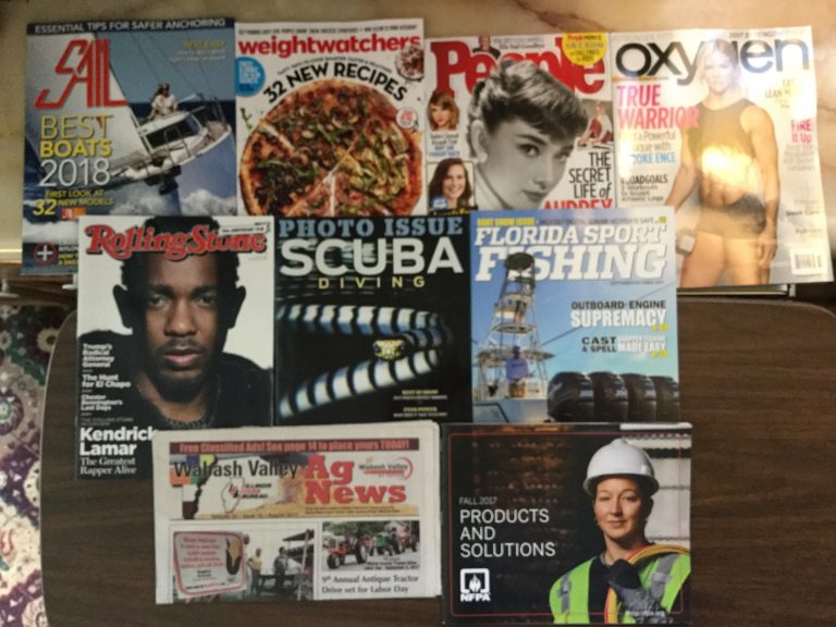 📬8-18-3017 Free Mail ⛵️Sail🥘Weightwatchers 👪People 👙Oxygen 💎Rolling Stone 🏊🏻‍♀️Scuba Diving 🎣Florida Sport Fishing 🌽Wabash Valley Ag News 🔥National Fire Protection Association 📚