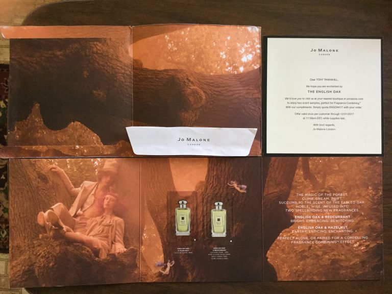 Free Jo Malone London English Oaks & Hazelnut and English Oak Redcurrant Scent samples