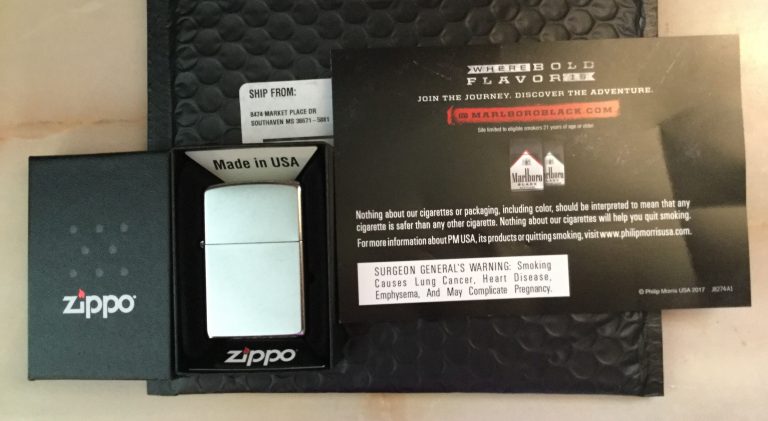 Free Zippo Lighter  from Marlboro Black