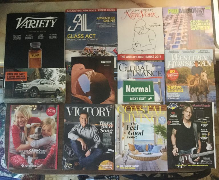 📬 10-18-17 Free Mail 🤖Variety 🛳Sail 🗽New York ⚒Pro Masonry Guide 🚚F-150 Ford Raptor 🏕Outdoor Research 🌎Global Finance 🐎 Western Horseman 👧🏼 American Girl ⛪️Victory 🏖Coastal Living 🎹AMS  📚