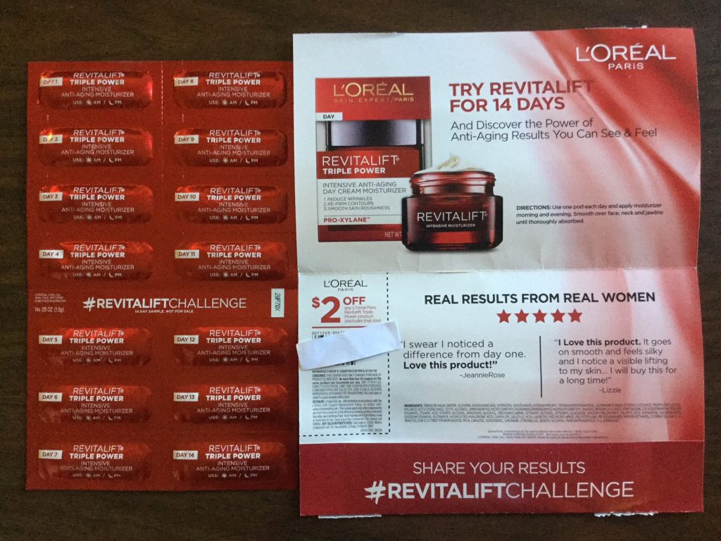 Free L’Oreal Revitalift Triple Power Moisturizer