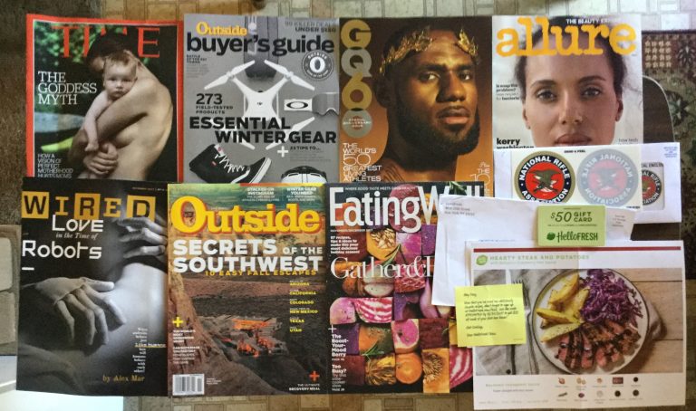 📬10-21-2017 Free Mail ⏰TIME 🛤Outside 💁🏿‍♂️GQ 💁🏼Allure 🎡Wired 🏕outside 🍱Eating Well 🔫 National Rifle Association 🥗 Hello Fresh Offer 👻🎃
