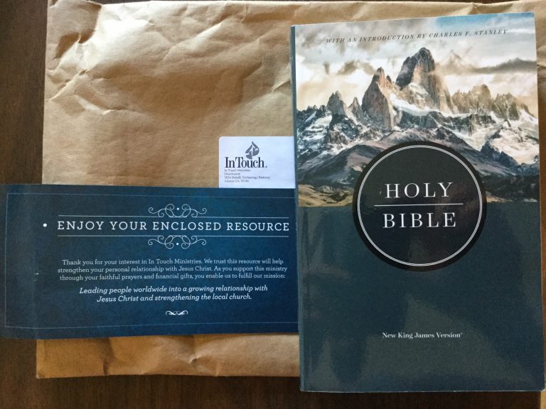 📬🎉Thank you very much In Touch Ministries ✝️📓For our Holy Book 📖 New King James Version <3 (^^^) From #InTouchMinistries <(")  <(")