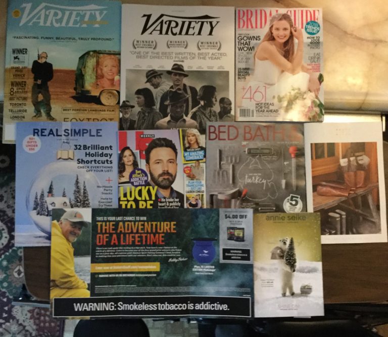 📬11-15-17 Free Mail 🎎 Variety 🛎 Variety 👰🏻Bridal Guide 🍎 Real Simple 🕺🏻US weekly 🛌Bed Bath & Beyond 🎀 More & Giles 💸Stoker’s Coupon 🎉Annie Selke 📚
