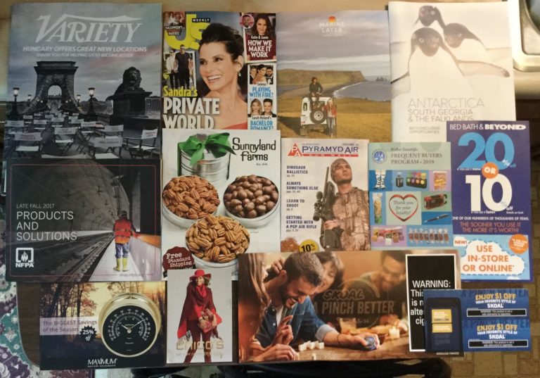 📬11-7-17 Free Mail  📡Variety 👨‍👩‍👦‍👦US weekly 👚Marine Layer ⛄️ Antarctica 🇦🇶& South Georgia 🇬🇪🔥 NFPA ☀️ Sunnyland Farms🔫Pyramid Air🔬Weber Scientific 🚰Bed Bath and Beyond 🛎MAXMUM 👕👗Chico’s 🦇Skoal Coupons 📚
