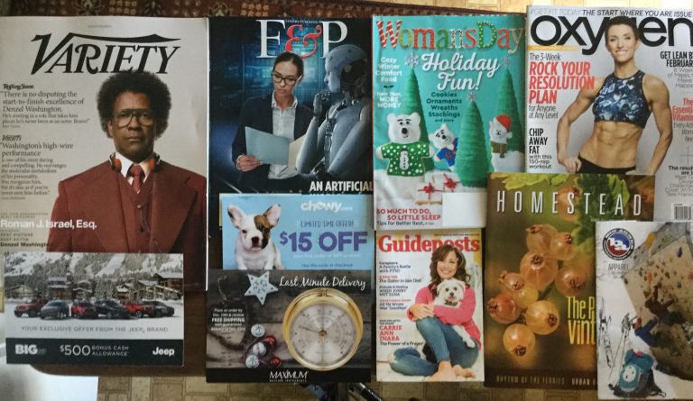 📬12-07-17 Free Mail 💁🏿‍♂️Varsity 🎭 E&P 🎄Woman’s Day 👙Oxygen 🚗Jeep 🐕Chewy .com🕰Maximum 📕Guideposts 🚜Momestead ⛄️Big Agnes 📚