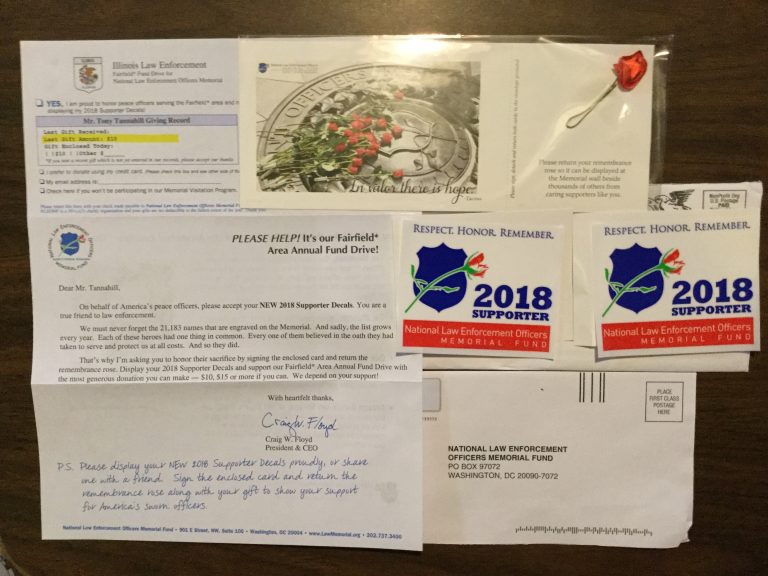 Free National Law Enforcement Officers Memorial Fund Honor and Respect Remember 2018 Supporter Stickers