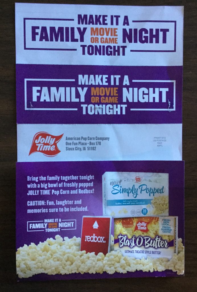 Free Jolly Time Coupons and Redbox game and movie discounts