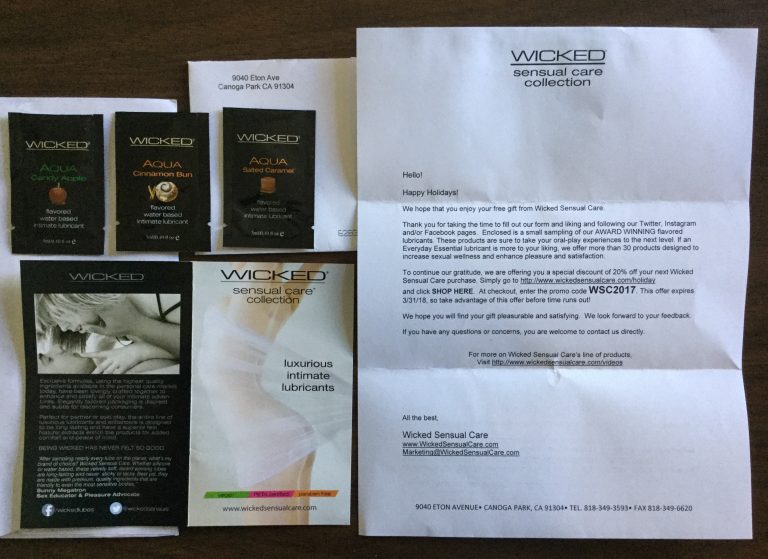 Free Wicked Sensual Care  Aqua flavored lubricants