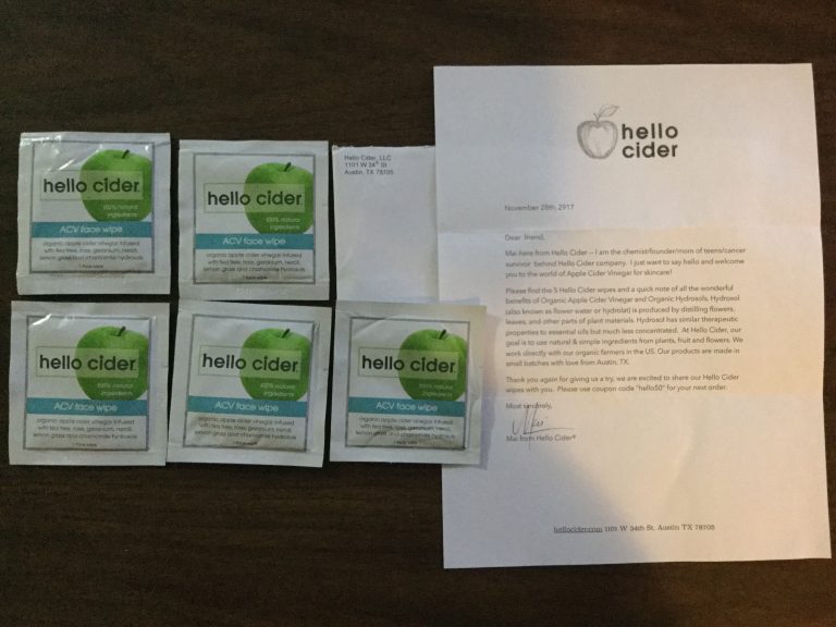 Free  Hello Cider ACV Face Wipes
