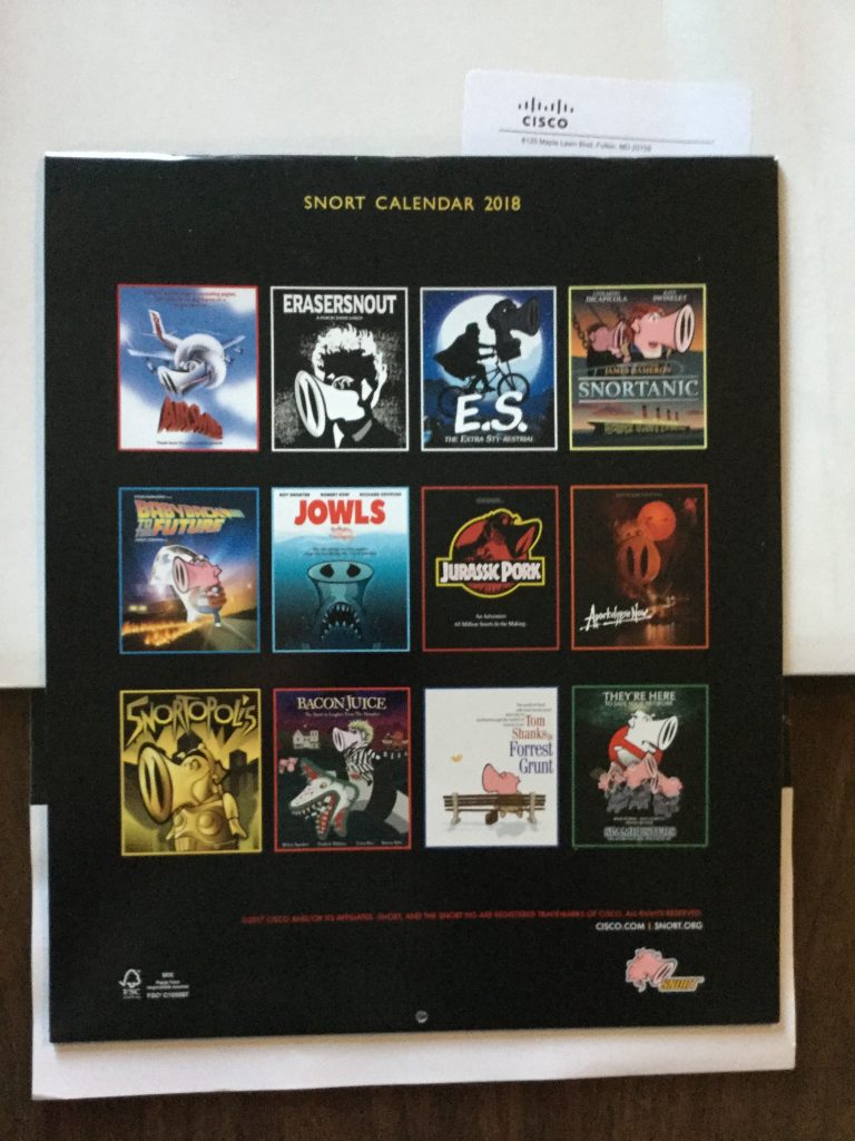 Free 2018 Snort Calendar