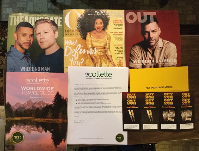 📬 01-13-2018 Free Mail 🗣👤 The Advocate 👗 O 🎩 OUT 🌎 Collette Worldwide Travel Guide 🚬 Black & Mild coupons 📚