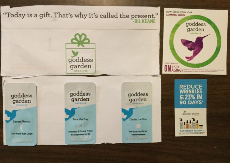 Free Goddess Garden Organics samples