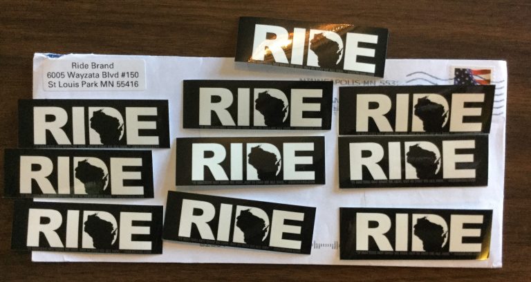 Free Wisconsin #RideBrand Stickers