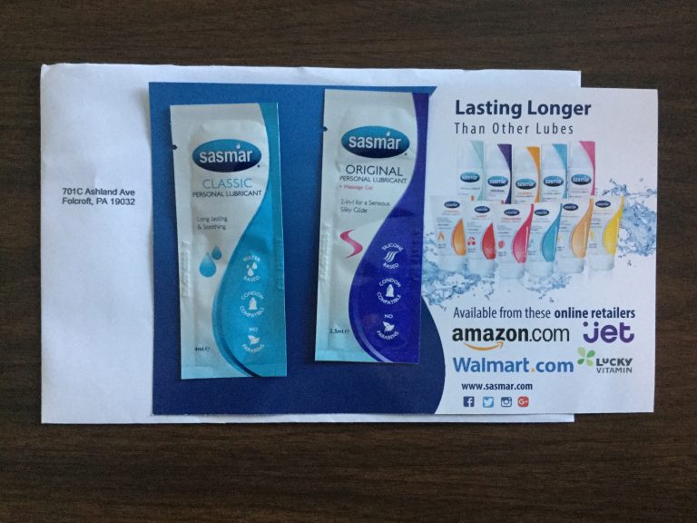 Free Sasmar Personal Lubricant Sample