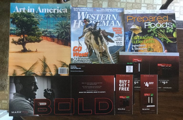 📬01-24-2018 Free Mail 🌈Art in America 🐴Western Horseman 🥘Prepared Foods 🚬Mark Ten Coupons 📚