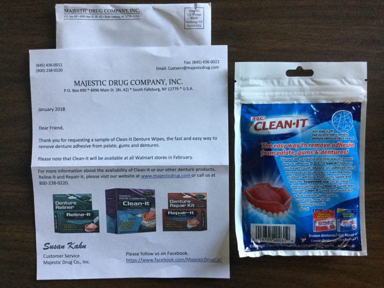 Free  D.O.C. Clean-It Advanced Denture Cleaning Wipes Sample