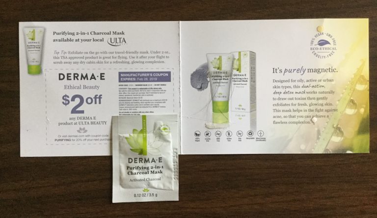 Free DERMA-E  Purifying 2 in 1 Charcoal Mask