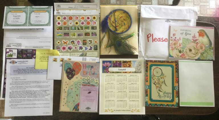 Free labels and note pad from St. Joseph’s Indian School