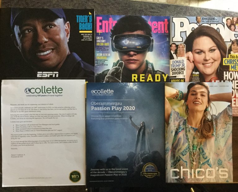 📬 03-24-18 Free mail gol🏌 ESPN 📽 Entertainment weekly 👪 People⛪ Collette Passion Play 2020 👗 CHICO’S 📚