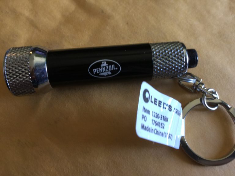 Free Keychain from PENNZOIL 400  SPIN TO WIN PROMOTION