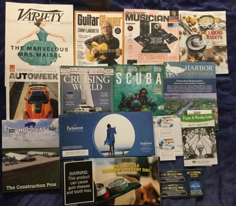 📬 05-23-2018 Free mail 👗 Variety 🎸 Guitar Player 📀 Electronic Musician 🌽 Prepared Foods 🏎 Autoweek ⛵ Cruising World 🏊 Scuba Diving  🐟 Harbor Happenings 🐖 Hog Slat 🚬 Parliament coupons 🚭 SKOAL coupons ⛪ Prayer & Worship Guide from ❤ Heart of The Nation Catholic  Mass 📚