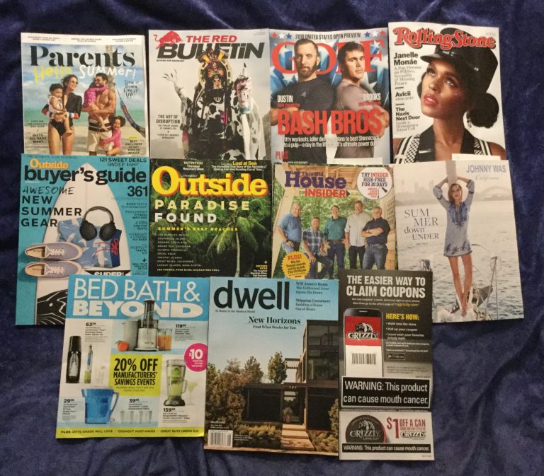 📬 05-12- 2018 Free mail 👪 Parents  🐂 The Red Bulletin ⛳ Golf 💎 Rolling Stone 🎧 Outside Buyer’s Guide 🌴 Outside Paradise Found 🏡 This Old House  👗 Johnny Was California 🛏 Bed Bath & Beyond   🏠 Dwell 🐻 Grizzly coupon 📚