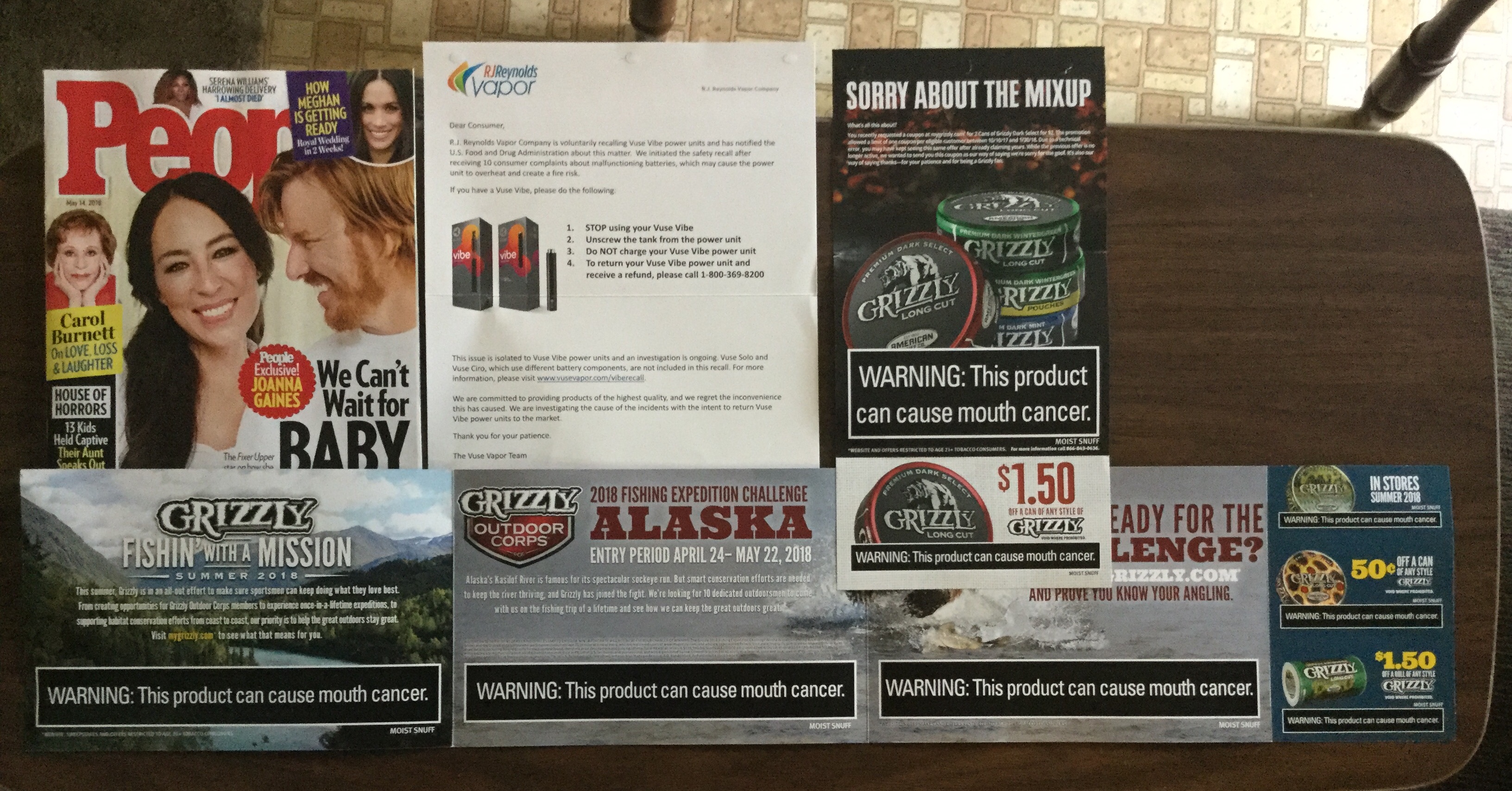 📫 05042018 Free mail 👪 People 🚭 R.J. Reynolds Vapor Company recall on
