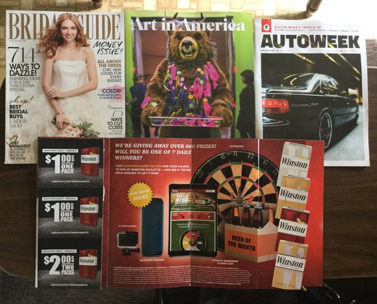 📬 05-09-2018 Free mail 👰 Bridal Guide 🎨 Art in America 🚔 Autoweek 🚬 Winston coupons 📚