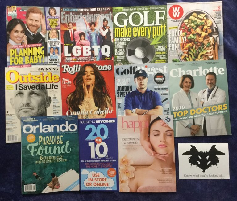 📬 06-11-2018 Free mail👪 US weekly 📽 Entertainment weekly ⛳ GOLF 🎂 Weight Watchers 🌄 Outside 👙 Rollin Stone 🏌 Golf Digest 🏥 Charlotte 2018 Top Doctors  🏞 Orlando 🛏 Bed Bath & Beyond 😁 Happi 🏫 KLUIS Commodity Adviser 📚