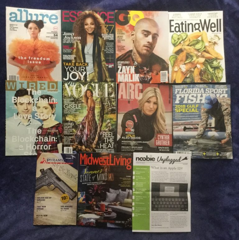 📬 06-25-2018 FREE mail 👗 Allure 💇 ESSENCE 👕 GQ 🍊 Eating Well  🖱Wired 👙 VOGUE 🔨 ARC 🎣 Florida Fishing 🔫 Pyramyd Air Gun Mall ⛺ Midwest Living 💻 Noobie Unplugged 🔌
