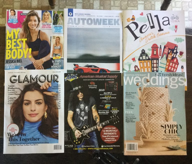 📬 06-05-2018 Free mail 👙 US weekly 🏎 AutoWeek 🗺 Pella IOWA Travel guide 👧 Glamour 🎸 American Musical Supply 💒 Martha Stewart Weddings 📚