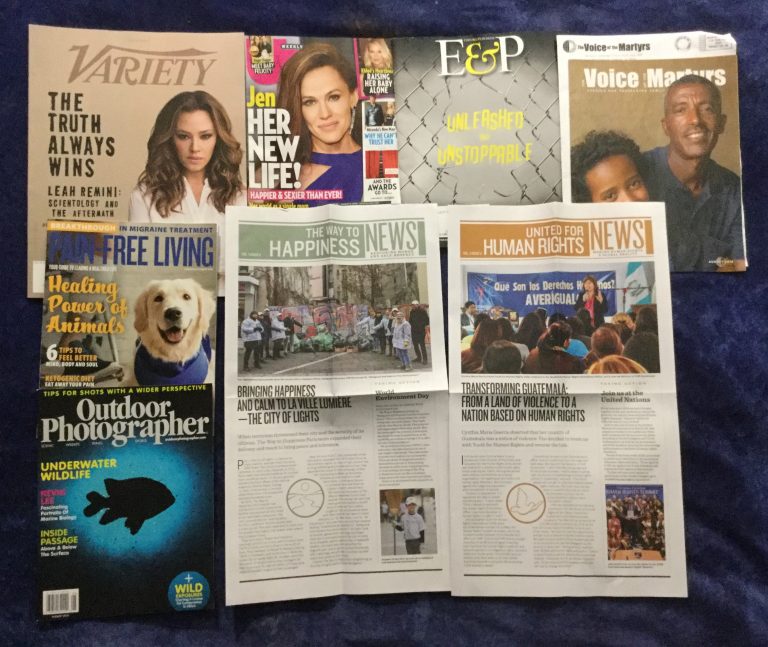 📬 07-30-2018 FREE mail 💇 Variety 👪 US weekly 📽 E & P ⛪ The Voice of the Martyrs 💉 Pain-Free Living 📷 Outdoor Photographer 🏦The Way to Happiness Newsletter ⏮ United For Human Rights Newsletter 📚