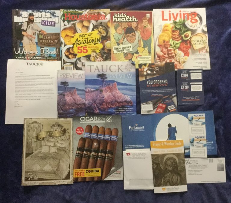 📬 07-03-2018 FREE mail 🎒 Sports Illustrated KIDS 🍖 Houstonia plus 💊  Houstonia Kids Health 🍅 Martha Stewart Living 🗻 TAUK preview collection 2019 🚬 Pall Mall coupons 🛏 Touch of Class 🚬 CIGAR .com 😎 Parliament coupons ⛪ Prayer & Worship Guide from Heart of the Nation 📚