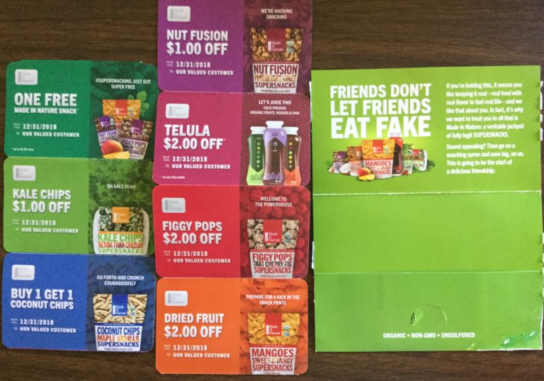 Free Made in nature coupons