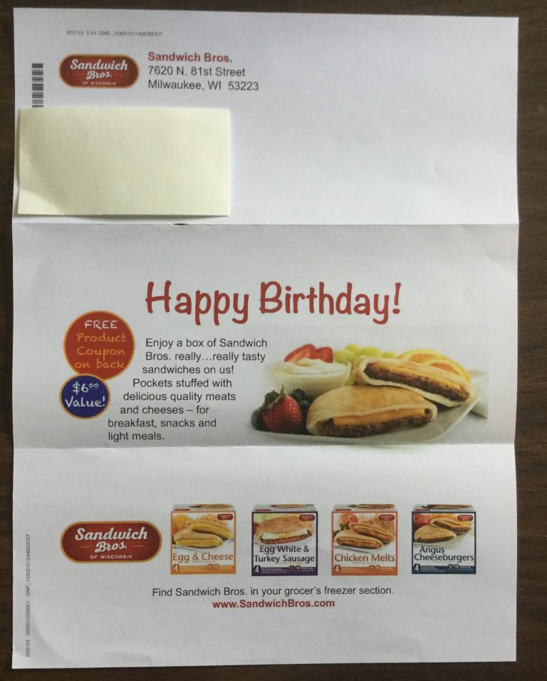 Free Sandwich Bros. Sandwich