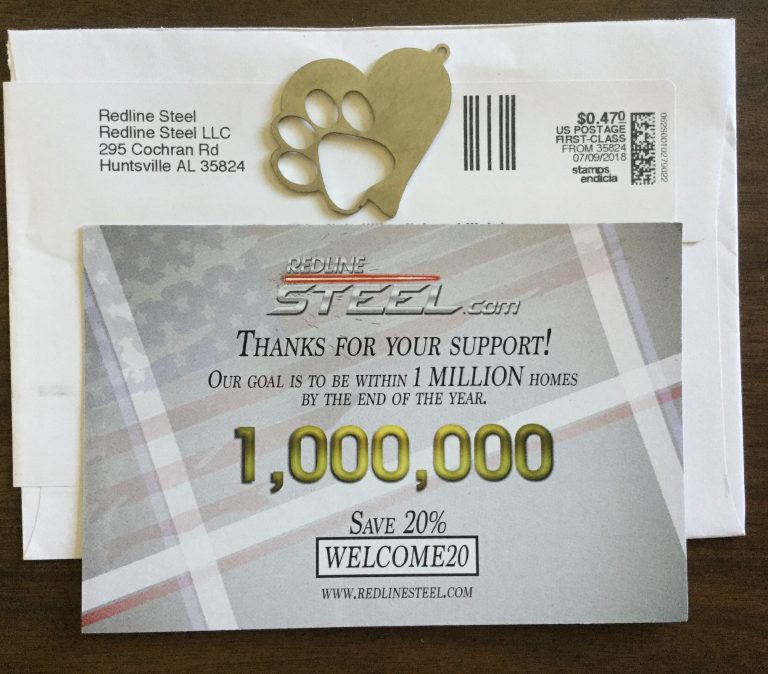 Free Heart Paw Keychain from Redline Steel