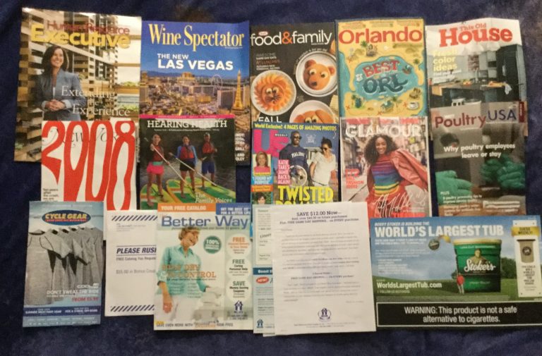 📬 08-09-2018 FREE mail 👩 Human Resource Executive 🍷 Wine Spectator 🍳 Kraft Food & Family 🏖 Orlando 🏡 This Old House 🗽 New York 🏄 👂Hearing Health 👪 US weekly 👙 Glamour 🐔 WATT Poultry USA 🏍 Cycle Gear  👖🚿 the Better Way 🚭 Stoker’s Largest Tub Promotion 🏆