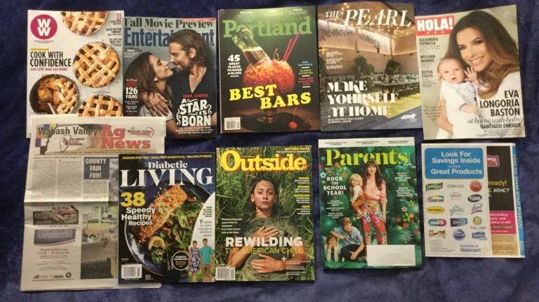 📬 08-13-2018 FREE mail 🍑 Weight Watchers 🎭 Entertainment weekly 🍹 Portland 💺 The Pearl 👪 HOLA! USA 🌽 Wabash Valley Ag News 🎂 Diabetic Living 🌾 Outside 💑 Parents 💸coupons 📚