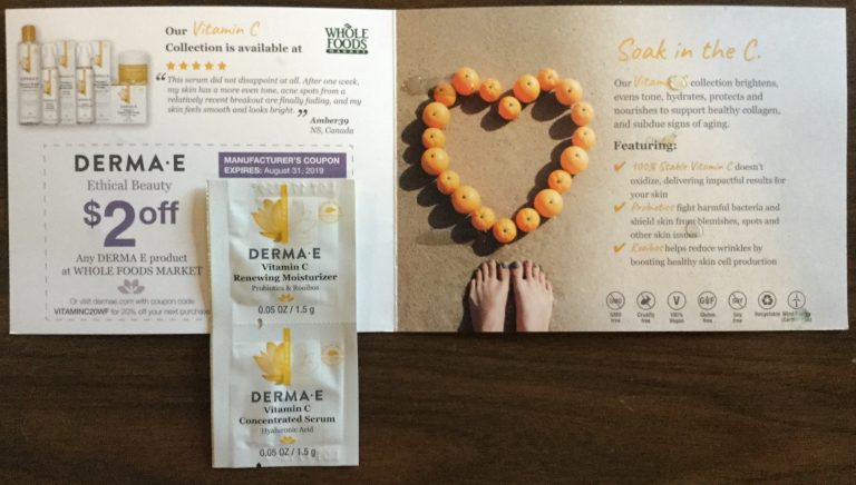 Free  #DERMA-E Vitamin C Renewing Moisturizer and Concentrated Serum and coupon