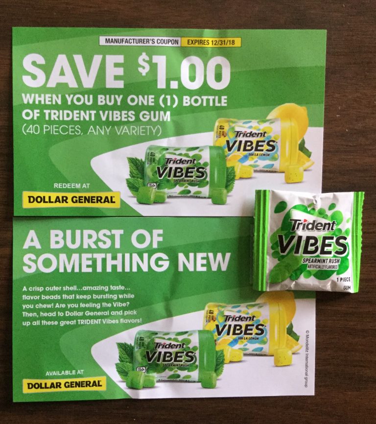 Free Trident Vibes Spearmint gum sample