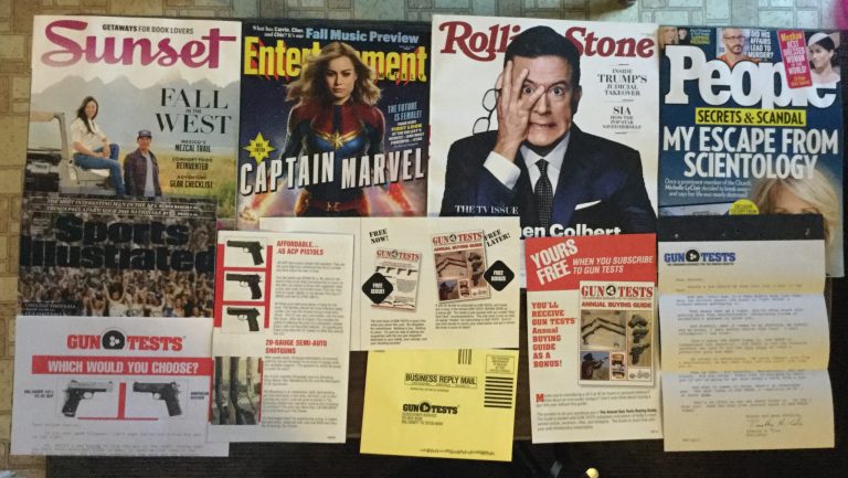 📬 09-08-2018 FREE mail 🌅 Sunset 📽 Entertainment weekly 💎 Rolling Stone 👪 People  🏈 Sports Illustrated 🔫 Gun Test Offer 📚