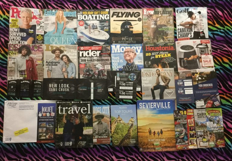 📬 10-27-2018 FREE mail 👪 People 👗 Entertainment weekly ⛵ Boating ✈ Flying 🏹 BowHunting  🏌 Golf Digest 👻 Essence 💀 Inc. 🏍 Rider 💸 Money 🍖 Houstonia 🎃 JCPenny 🐪 Camel coupons 📲 Fast Company 🚬Pall Mall coupons 🗺 Heritage Corridor travel guide 🔫 Dodge City travel guide 🌎 Top Tour 2019-2020 travel guide from Collette 🌽 Sevierville Vacation planner 📚