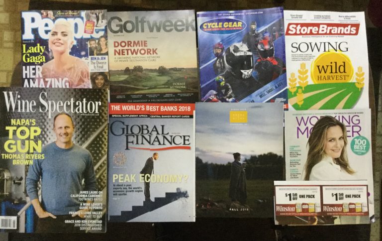 📬 10-12-2018 FREE mail 👪 People ⛳ Golfweek 🏍 Cycle Gear 🎃 Store Brands 🍷 Wine Spectator 💸 Global Finance 👜 Moore & Giles 💀 Working Mother 👻