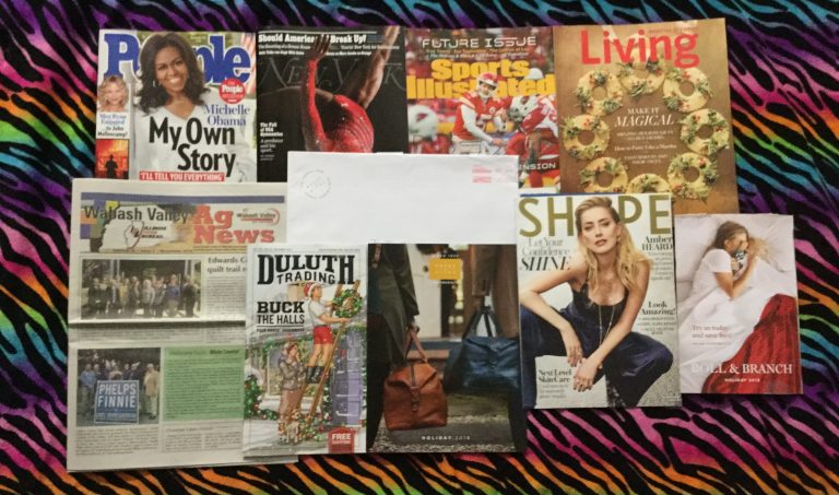 📬 11-17-2018 FREE mail 👪 People 🗽 New York🏈Sports Illustrated 🍪 Martha Stewart Living 🌽 Wabash Valley Ag News 👕 Duluth Trading 🎒 Moore & Giles 👙 Shape 🎁 Boll & Branch 📚
